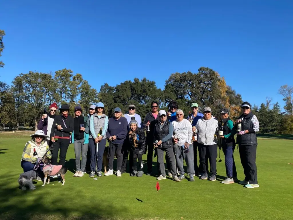 Group of golfers on green at William Land Golf Course in Sacramento