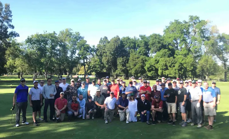 Large golf group photo at William Land Golf Course in Sacramento
